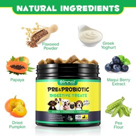 Probiotics for Dogs - Digestive Health and Immune Support, Dog Probiotics for Gut Health, 120 Soft Chews (Duck Flavor)