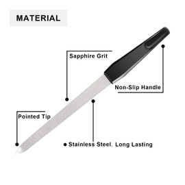 4pack Metal Nail Files, Yedtreg Professional Nail Files for Natural Nails, Double Sided Sapphire Grit for Shaping Styling Gel and Acrylic Nails, Nails Accessories Tools for Home Salon Use