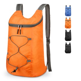 Emiyea Lightweight Foldable Hiking Backpack, Ultralight Waterproof Travel & Gym Bag for Women Men (Orange)