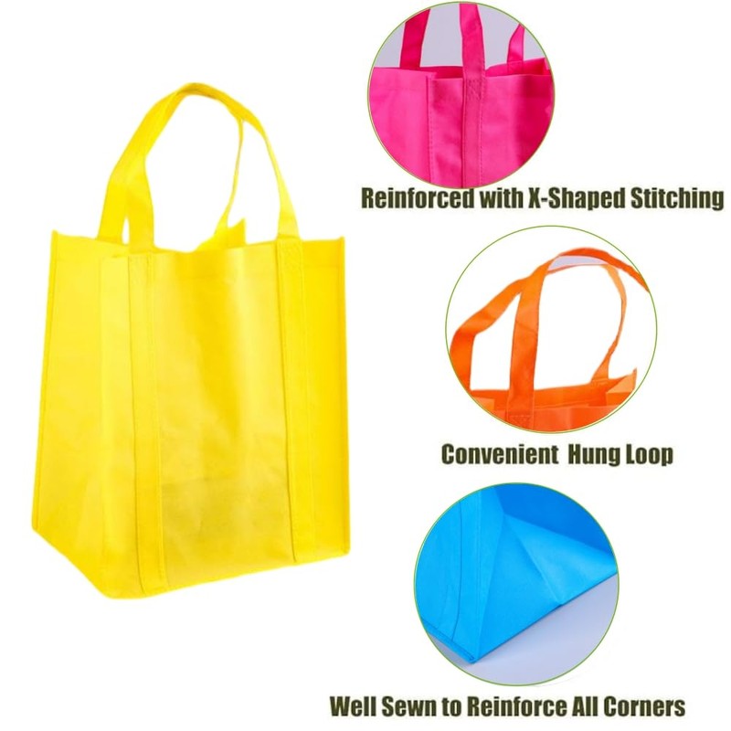 Reusable Shopping Bags, Heavy Duty Grocery Tote with Handles, 45