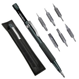 Magnetic Precision Screwdriver Set 13-in-1 - Phillips & Slotted Bits for Phone, Laptop, Watch, Eyeglass, Electronics Repair - Compact & Portable (Grey)