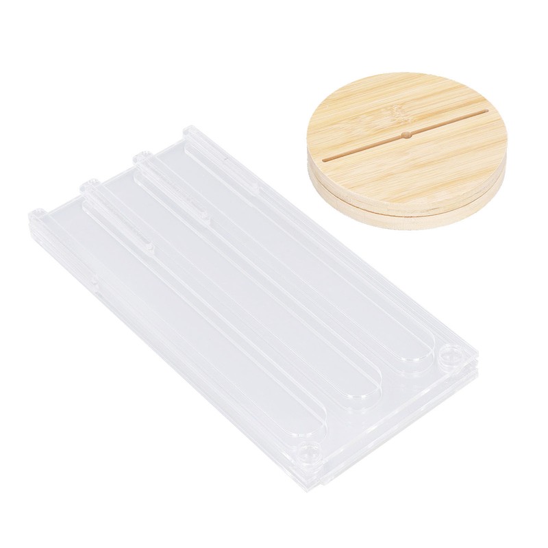 Coffee Capsule Holder Acrylic Bamboo Wood 48 Holes Rotatable Pod