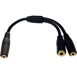Traovien 2.5mm 3Pole TRS Stereo Female to 2.5mm Female & 3.5mm Female Y Splitter Audio Jack Adapter Cable20cm (2.5 TRS F /2.5 TRS +3.5 TRS F)