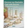 Sweese Porcelain Espresso Cups Set, 2.5 oz, Stackable with Saucers