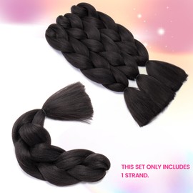 Braiding Hair 24inch Natural Black Synthetic Braided Hair Extension Afro Jumbo Braids 100g