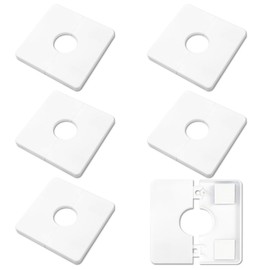 6 PCS Plumbing Cover Plates Pipe Covers for Bathroom Toilet Pipe,Flange Cover Square-Shaped Wall Split Flange Escutcheon Plate With Diameter Hole (26mm)