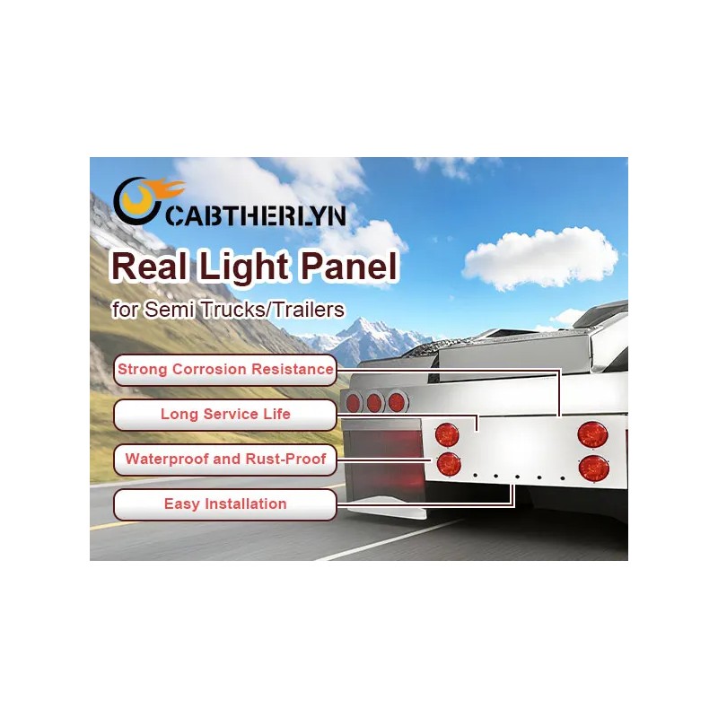 Tail Light Panel Stainless Steel with Four 4.49" and Six