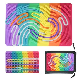 Silicone Sensory Toy Fidget Toy Sensory Activity Board Toy Family Fun Toy Stress Relief Toy For Travel Essentials Mother's Day Gift Family Fun Toy:_Rectangular Dark Green