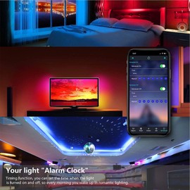 MIHEAL 65.6FT Bluetooth LED Strip Lights, Music Sync Color Changing LED Lights,24Key Remote, App Controlled Light Strip,600 LEDs Lights for Home,Bedroom