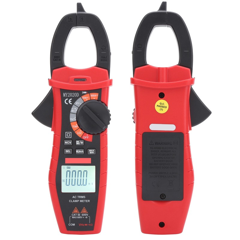Digital Clamp Multimeter Handheld LCD Display DC AC Current Tester