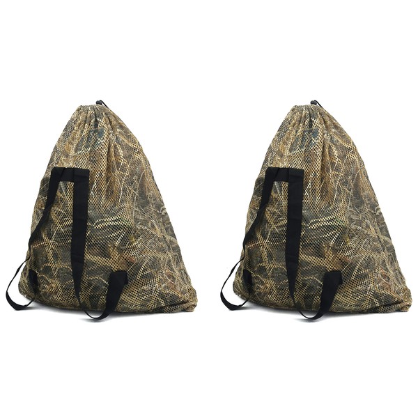 AUSCAMOTEK Mesh Duck Decoys Bags with Waterfowl Hunting Blinds Goose Decoy Backpack Large (2 Pack)
