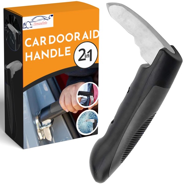 Xtremeauto Car Door Handle For Disabled - 2 in 1 Car Handle Mobility Aid, Elderly Mobility Aids For The Home, Emergency Escape Tool Disability Support For Car Door, Aids For Getting In And Out Of Cars
