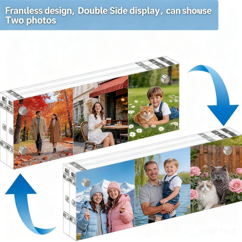 Tmoicer 2 Pack 2 * 6 Acrylic Block Picture Frames,