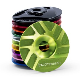JRC Components Ahead Stem Top Cap Pathway Design | Lightweight 6061-T6 Aluminum Top Cap | Compatible with Road, Gravel & Mountain 1-1/8" Threadless Steerers (Acid Green)