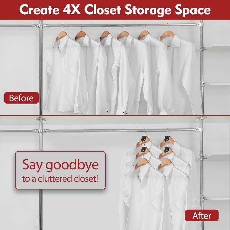 Latoxcaa Space Saving Standard Hanger Hooks 50Pcs, Upgrade Heavy Duty