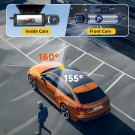 Wagoyo Dashcam Front and Inside,Car Camera Dash Cam for Cars,Driving Recorder with IR Night Vision,Loop Recording,Wide Angle Lens,3.16 Inch IPS Screen,Parking Mode