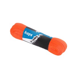 Kaps Sneakers Laces, quality durable shoe laces for casual footwear, made in Europe, 1 pair, many colours and lengths (120 cm - 47 inch - 7 to 9 eyelet pairs - orange fluorescent)