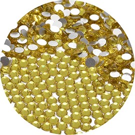 NCB Nancybeads 3000pcs Flatback Round Glass Nail Art Rhinestones Crystal for DIY Making Accessories Shoes, Clothes, Face Art, Bags, Manicure (Citrine, SS6 3000pcs)