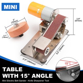 SI FANG Electric Mini Belt-Sander Knife Sharpener, 7 Speeds Portable Bench Grinder Sanding Machine, DIY Tool for Knife Sharpening, Metal Wood Working, Crafts