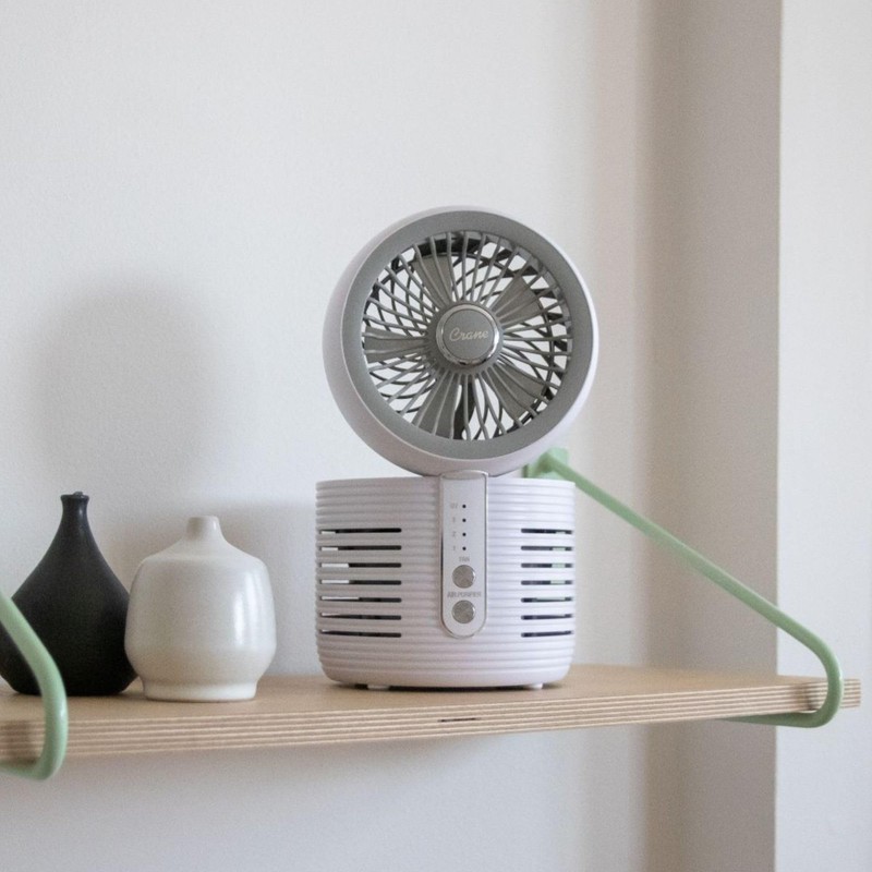 Crane 2-in-1 Air Purifier and Desk Fan Combo - Ideal