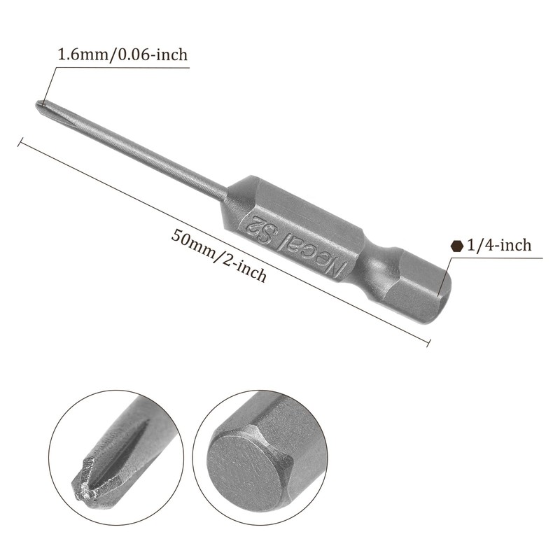 Kozelo 10 Pieces Phillips Screwdriver Bit - [2 Inch x