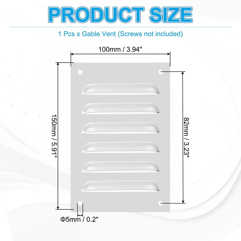 PATIKIL 6x4 Inch Aluminum Vent Cover, Screen Air Grille Ventilation