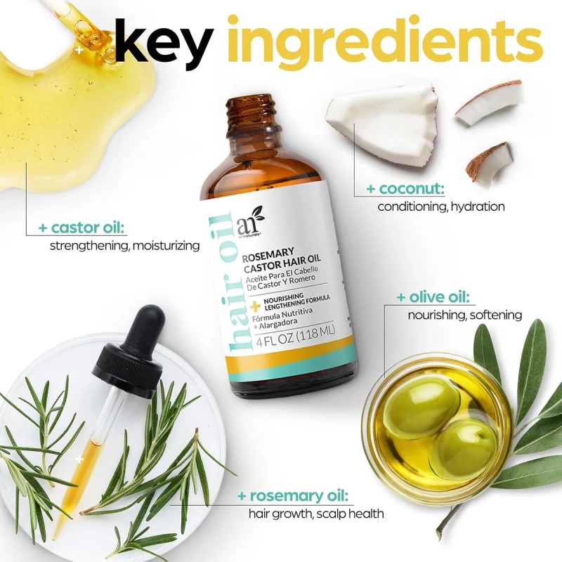 Artnaturals, Kit Crecimiento Cabello Romero Y Aceite Ricino