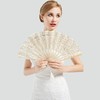 BABEYOND Cotton Lace Folding Handheld Fan Embroidered Bridal Hand Fan