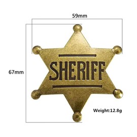 5Pcs Sheriff Badges, Metal Sheriff Badge For Kids Girls And Adult, Deputy Western Police Vest Badge, Deputy Sheriff Badge, Old West Cowboy Party Decoration Badge