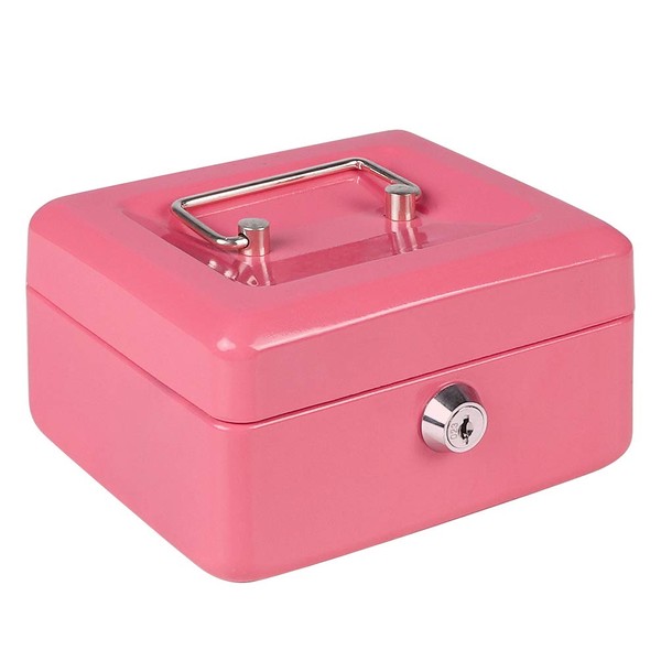 Cash Box with Money Tray, Parrency Small Money Box with