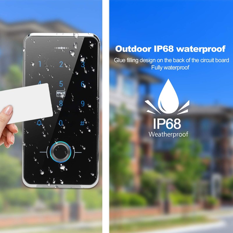 Touch Screen Fingerprint Door Lock, Password Card Reader IP68 Waterproof