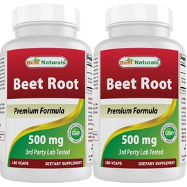 Best Naturals Beet Root Powder 500 mg 180 Capsules (180 Count (Pack of 2))