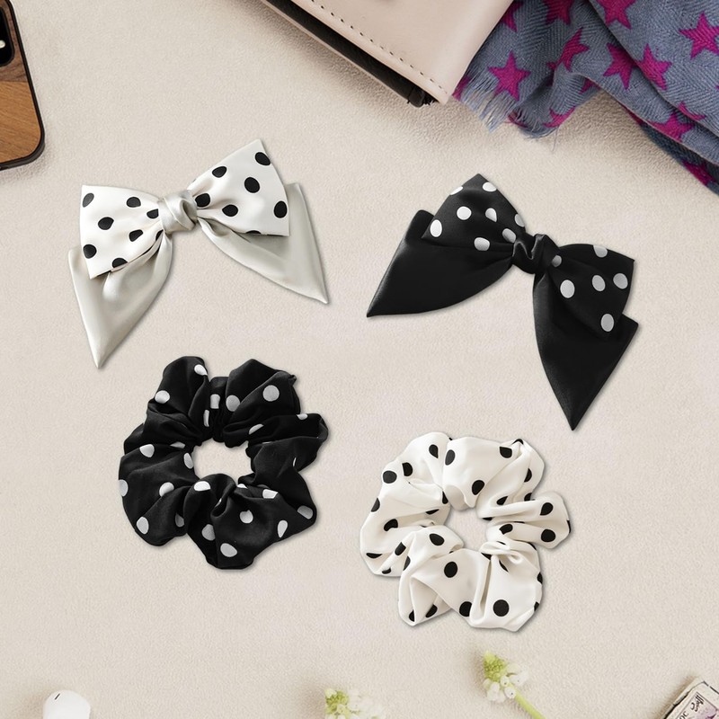 2 Pieces of Bow Hairpins and 2 Pieces of Hair