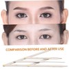 LALAFINA 2pcs Sliding Stainless Steel Eyebrow Ruler Measuring Tool for