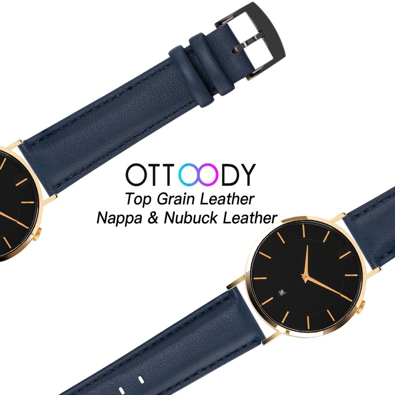 [OTTOODY] Genuine Leather Watch Band, Watch Strap 22mm, 21mm, 20mm,