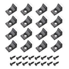 sourcing map 16pcs Shelf Support Peg 4.5mm/0.18" with Screws Zinc Alloy Bracket Pegs with Pin Shelf Peg Shelf Clips for Furniture Bookcase Wardrobe Kitchen Cupboard, Black
