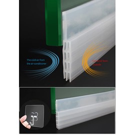 Door Draft Stopper Door Sweep Under Door Seal for Exterior/Interior Doors, Strip Under Door Draft Blocker, Soundproof Door Bottom Weather Stripping, 2" W x 39" L (Clear)