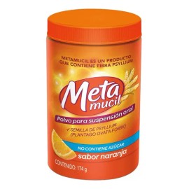Metamucil Psyllium Plantago Digestión 174 G Sabor Naranja