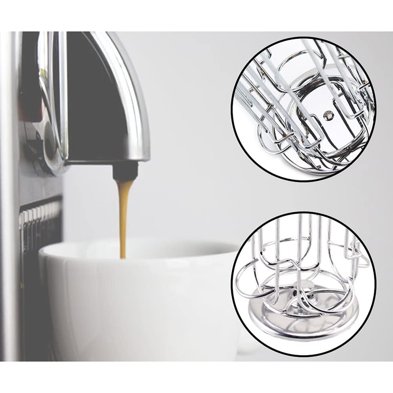 St@llion Chrome 24 Coffee Pod Stand Capsule Holder 360 Degree