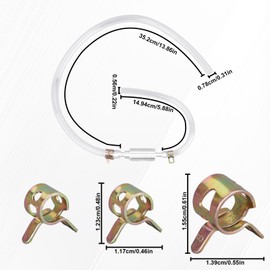 Penitue 2 Sets Motorcycle Brake Bleeder Hose, One-Way Check Valve Brake Bleeding Hose Kit with Metal Clips for Cars Motorcyle Clutch Hydraulic System Accessories