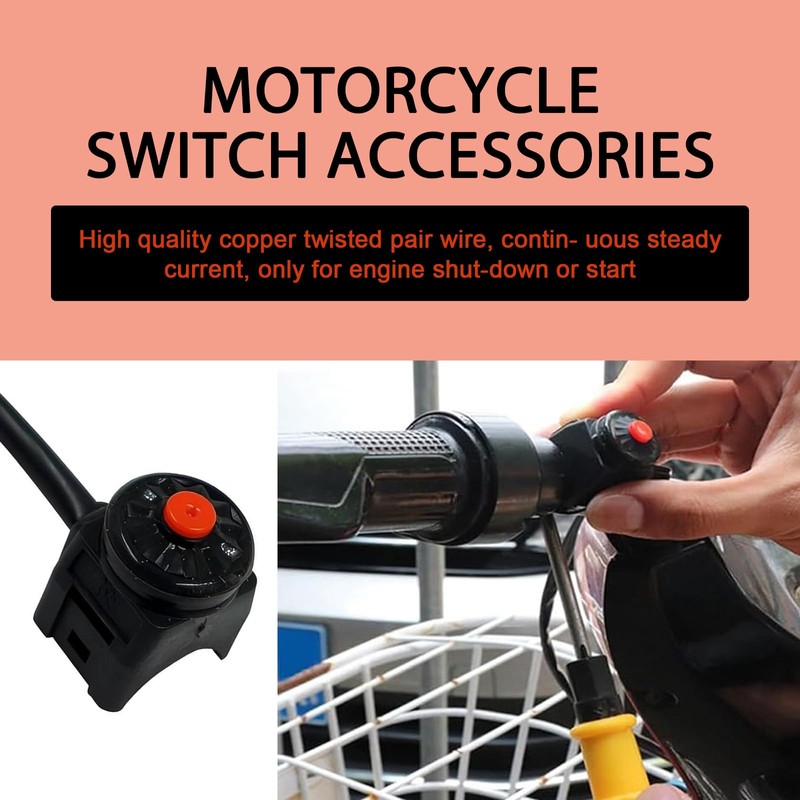 MLY 2PCS Universal Motorcycle Kill Switch & Horn Button, Mini
