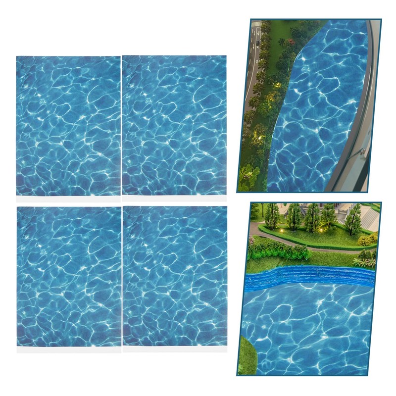 Operitacx 5 Sheets Wave Water Effect Leaf Stream Pattern Artificial