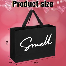 Kolldenn 5 Senses Gift Bags for Him Her with Ribbon Handles Sight Smell Touch Taste Sound Paper Gift Bags for Men Women Birthday Wedding Anniversary Party(Black,12.6 x 8.7 x 4 Inches)