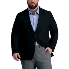 Haggar Mens The Active Series Classic Fit Gabardine (Regular and Big Tall Sizes) Blazer, Black- Bt, 54 US