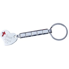 Trust Jesus Red Cross 9mm Italian Charm Key Chain