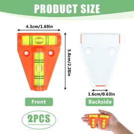 Wisesurf WF02-Copy Leveling Device-0522 Orange T Type Spirit Level, 2 Pcs, 2 Way Bubble Leveling Device, Mini Caravan Leveller Devices, Motorhome Gadgets Levellers