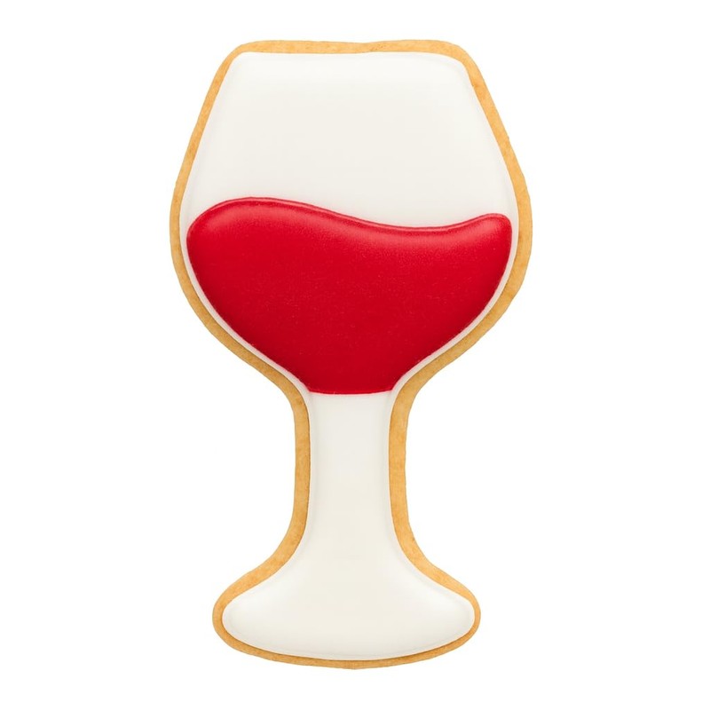 Wine Glass Cookie Cutter with Easy Push Design (4.5 inches)