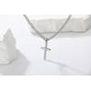 Avotto Silver Cross Necklace for Men Boys Chain Mens Cross
