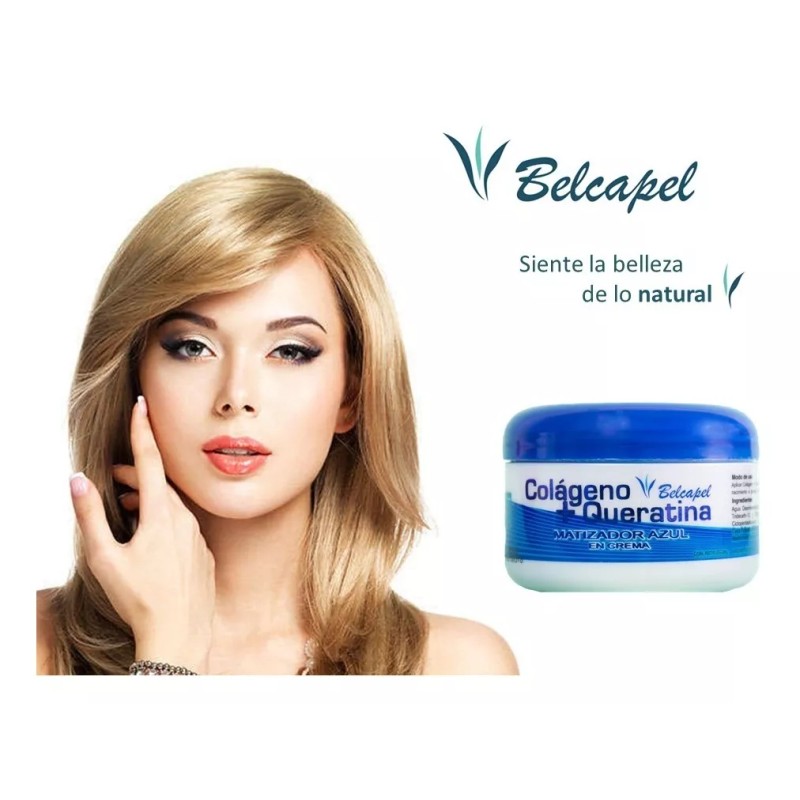 belcapel Matizador Azul Crema Colageno+queratina Belcapel 250ml 3 Pzs