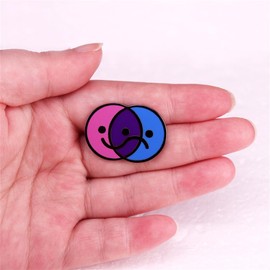 Happy Sad Face Mental Health Awareness Lapel Badge Metal Cartoon Brooch for Backpack Hat Collar Lapel Badge Men Women Jewelry Gifts